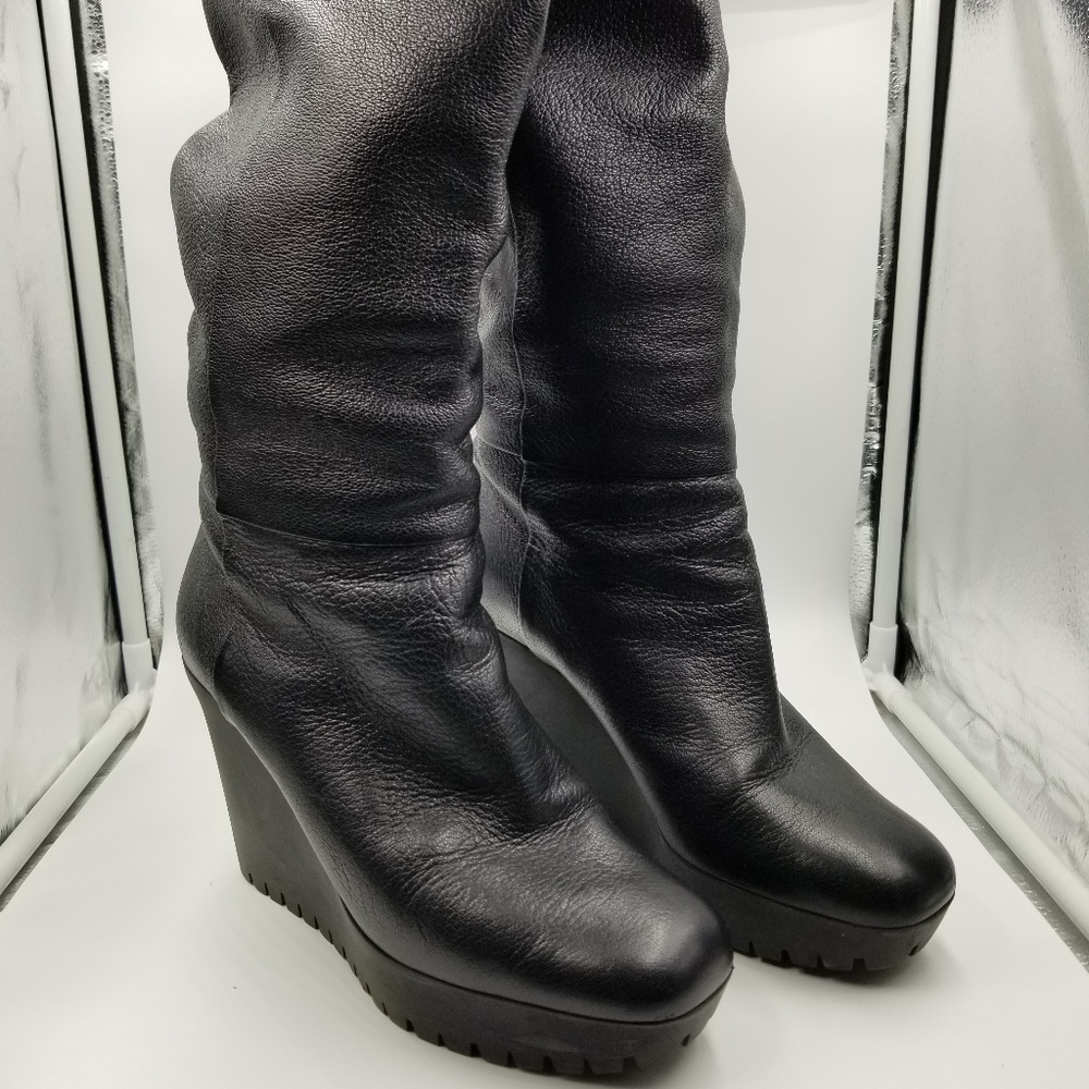 Gucci leather knee high boots
